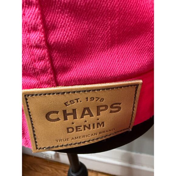 CHAPS by Ralph Lauren Hot Pink Denim Flap Jacket MED Womens Spring Barbie Scene - Picture 5 of 10
